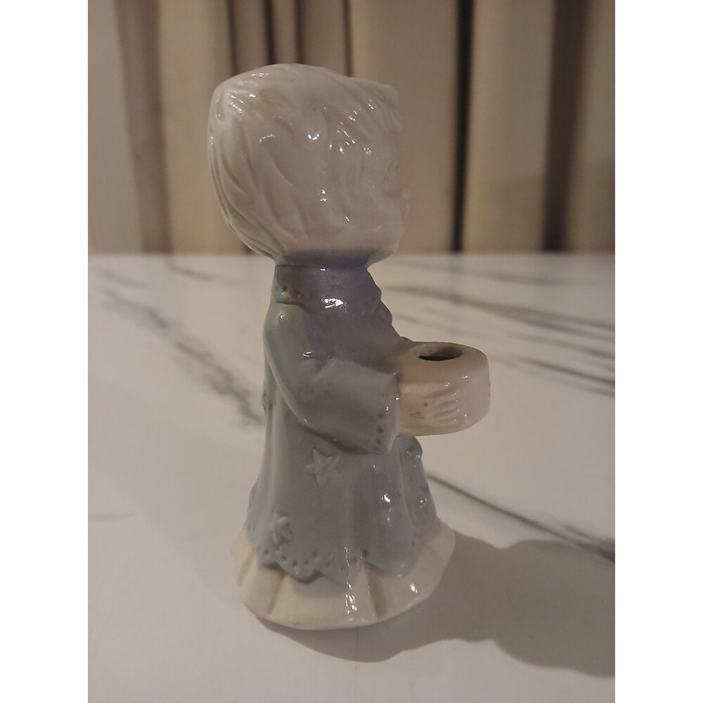 Vintage Ceramic Caroling Boy | Small Candleholders | Porcelain Holiday Decor - Picture 4 of 6